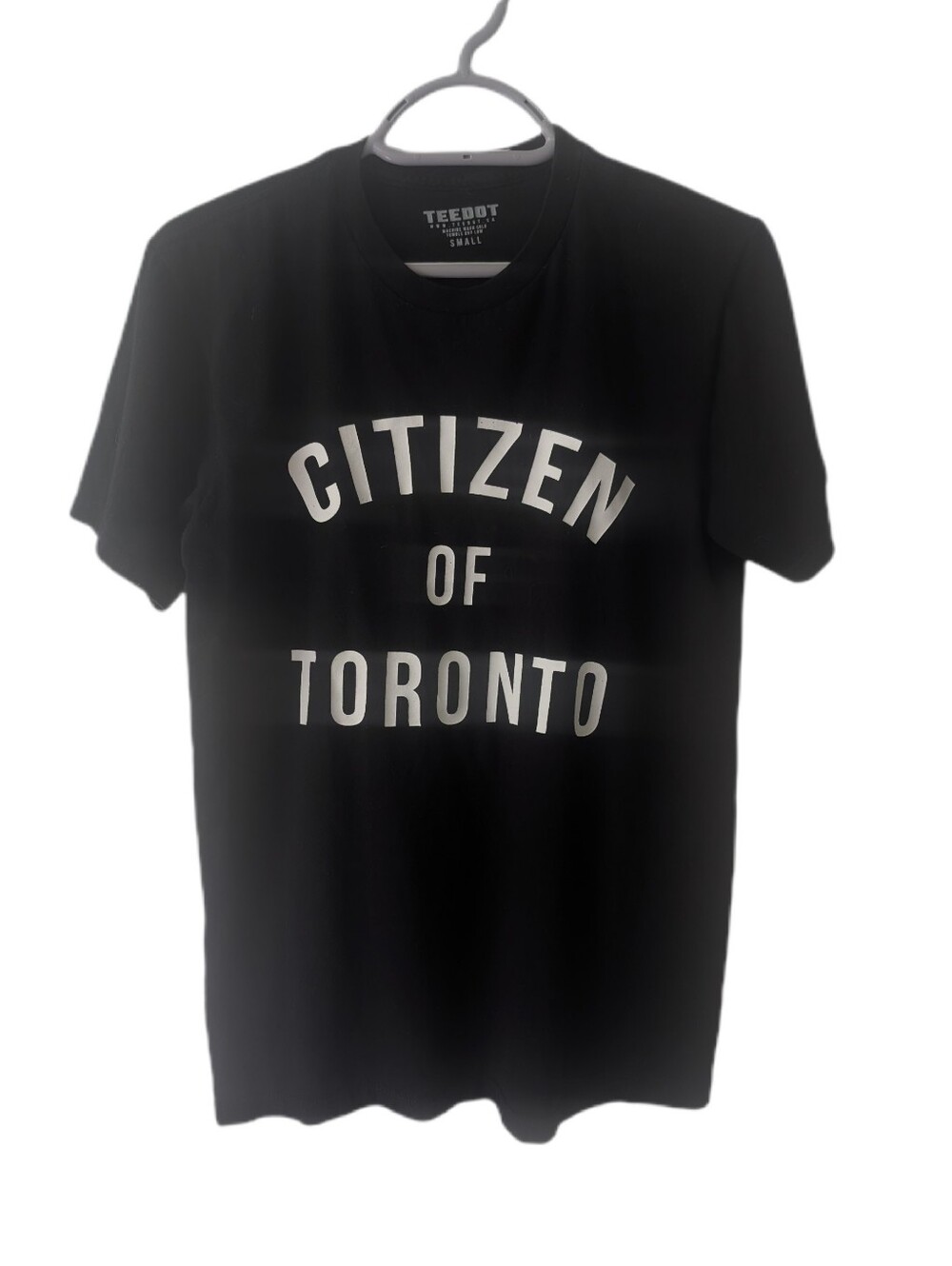 Teedot 'Citizen Of Toronto' Short Sleeved Black Cotton T-shirt -S-